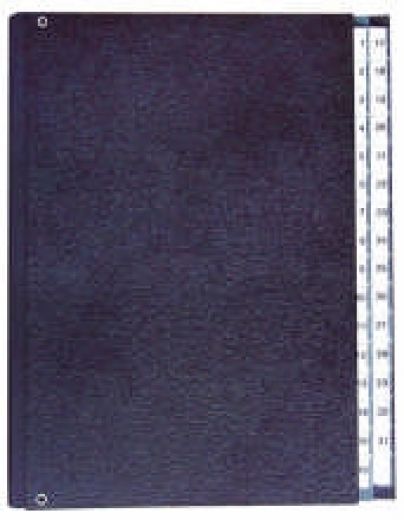 Pultordner Hartpappe, 1 - 31, 32 F�cher, schwarz